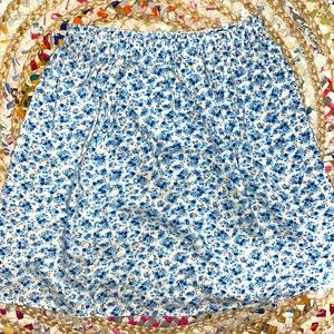 Floral blue & white skirt